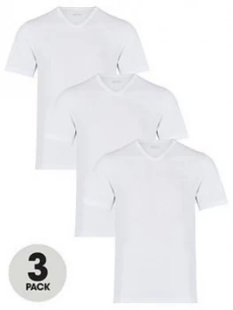 Image of Hugo Boss 3 Pack V-Neck T-Shirts White Size S Men