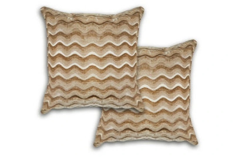 Image of Waves Cushion Cover In Gold Yellow