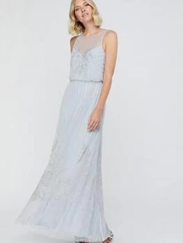 Monsoon Bella Embellished Maxi Dress - Blue, Size 20, Women