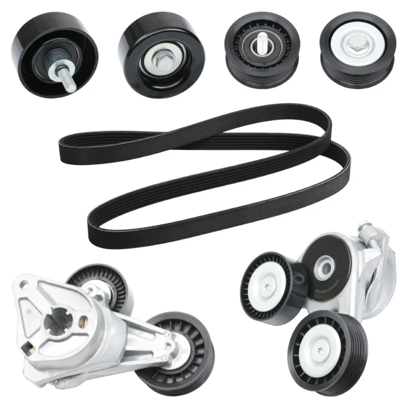 Image of RIDEX 542R0818 V-ribbed belt set Check alternator freewheel clutch & replace if necessary V-Ribbed Belt Set (542)