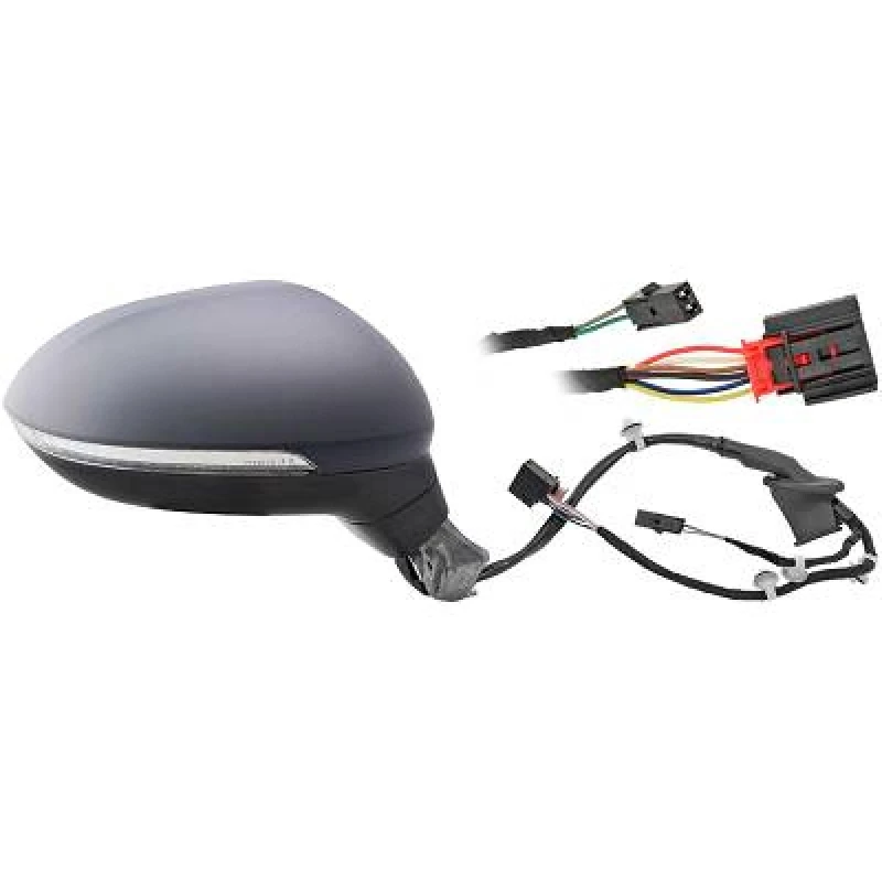 Image of DIEDERICHS 2249026 Wing mirror Right, Complete Mirror, primed, with two plugs Outside Mirror (50)
