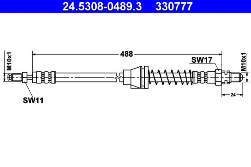 Image of ATE 24.5308-0489.3 Brake Hose Brake Hose (83)