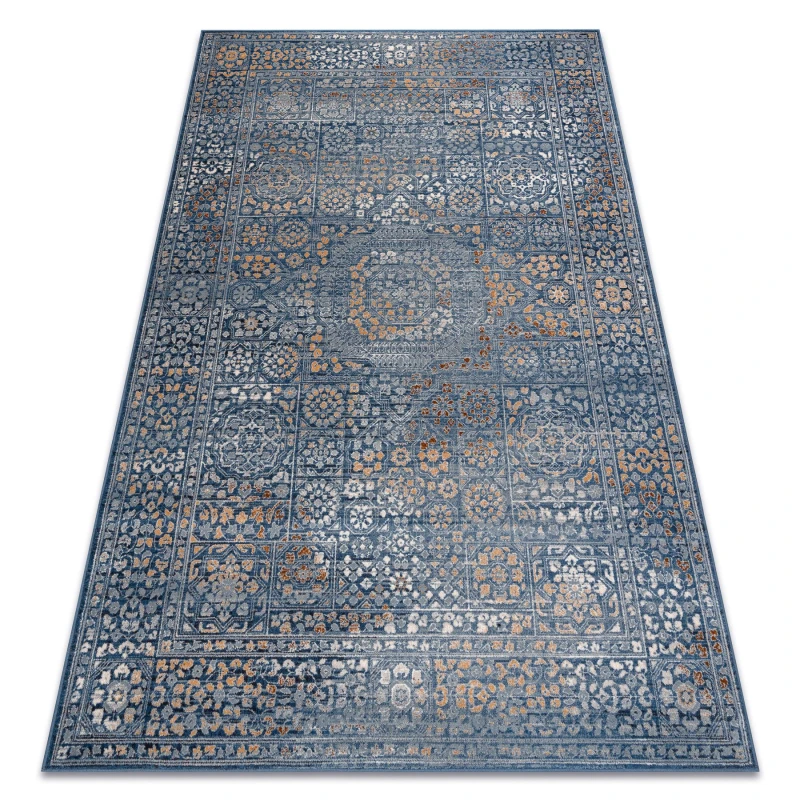 Image of RugsX Carpet Wool Nain Ornament, Vintage 7708/51611 Blue / Orange 80X150 Cm
