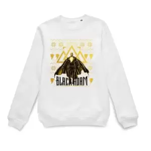 Image of Black Adam Gold Christmas Christmas Jumper - White - 3XL