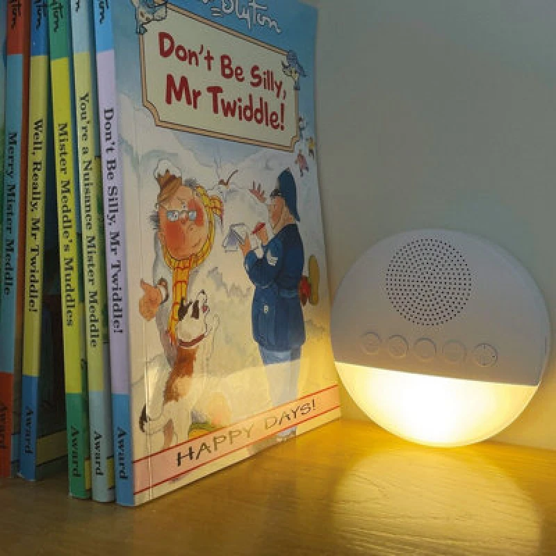Image of Sound Machine Night Light - USB Rechargeable Bedroom Lamp With 20 Sounds, Adjustable Volume & Timer - Measures H3 X W9 X D9