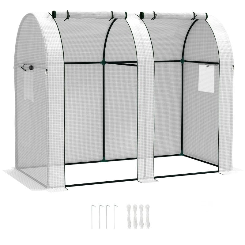Image of Outsunny Tomato Greenhouse with 2 Roll-up Doors - 185 x 94 x 150cm - White - 185W x 94D x 150Hcm TJ Hughes 5061025112333