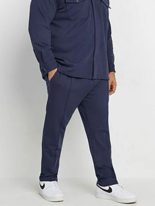 Image of BadRhino BadRhino Men Textured Jersey Joggers in Dark Navy Size: 5-6X-Large Dark Navy 5-6XL Male 5063111855056