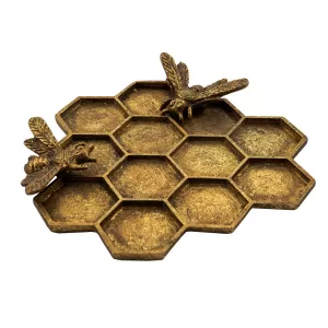 image of Sass & Belle Gold Honeycomb Bee Trinket Dish