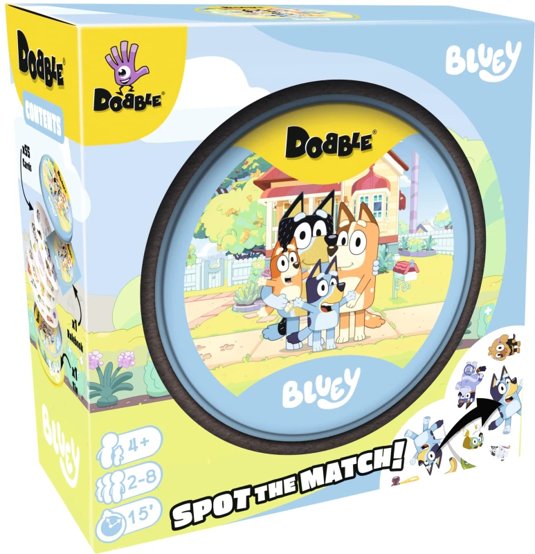 Image of Asmodee Dobble Bluey Kids Card Game Ages 4+ 2-8 Players 15 Minutes Playing Time