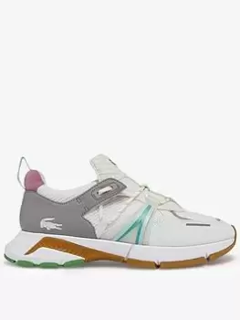 Image of Lacoste Womens L003 Textile Trainers Size 5 UK Light Blue / Orange