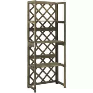 image of Trellis with Shelves Grey 55x30x140cm Solid Fir Wood Vidaxl Grey