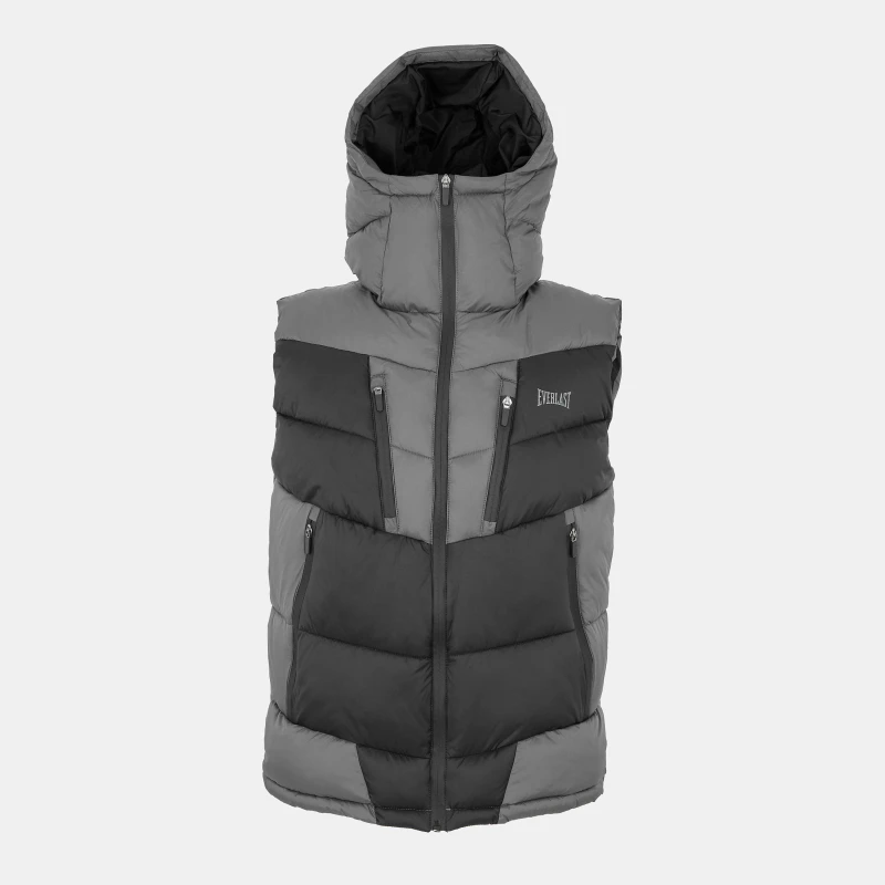 Image of Everlast Mens Tech Heavyweight Quilted Full Zip Gilet Black male S