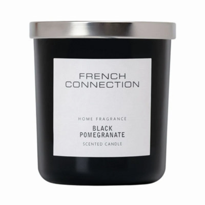 Image of French Connection French Connection Black Pomegrante Scented Candle Luxury Gift Size: Medium Black Medium Unisex 5056791600801