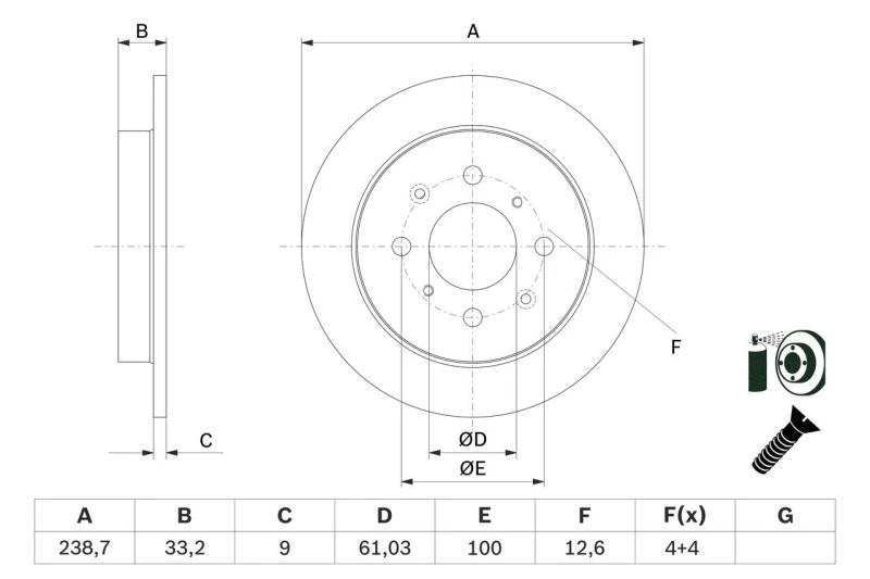 Image of Brake disc Bosch 0 986 479 F34