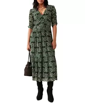 image of ba & sh Fine Printed Midi Dress