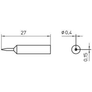 image of Weller T0054486299 XNT 1SC Solder Tip Chisel 0.4 x 0.15mm