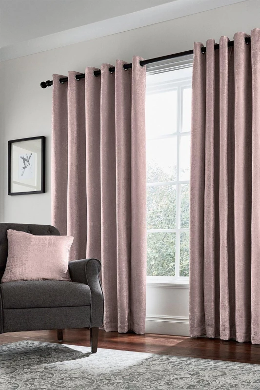 Image of Helena Springfield Helena Springfield 'Roma' Woven Lined Curtains in Dusty Pink Size: 167cm width x 183cm drop Dusty Pink 167cm width x 183cm drop U