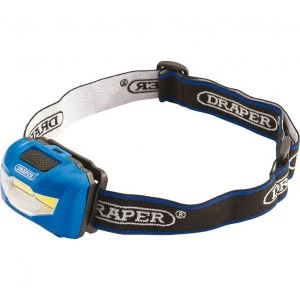 Image of Draper 3W COB LED Head Torch Blue