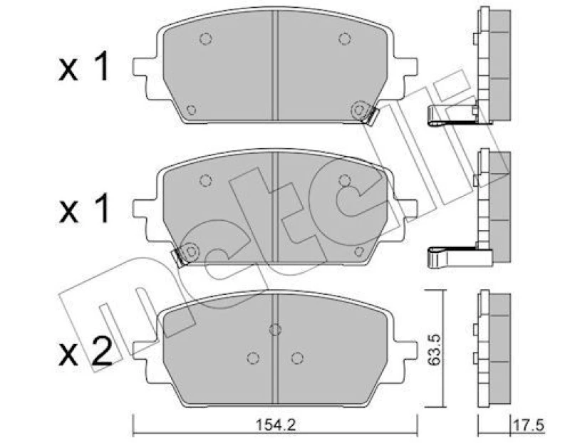 Image of METELLI Brake pad set METELLI 22-1303-0