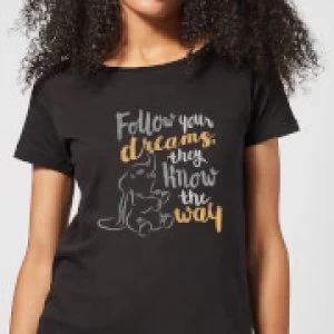 Image of Dumbo Follow Your Dreams Womens T-Shirt - Black