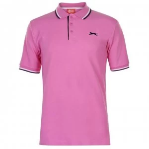 image of Slazenger Tipped Polo Shirt Mens - Bright Pink