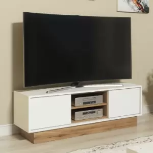Image of Creative Furniture - tv Unit 120cm Sideboard Cabinet Cupboard tv Stand Living Room Oak&Black - white & oak