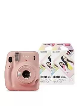 image of Fujifilm Instax Fujifilm Instax Mini 11 Instant Camera With 20 Shot Macaron Film Pack - Blush Pink