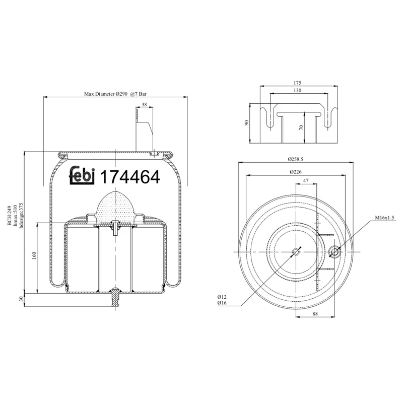 Image of Boot, air suspension FEBI BILSTEIN 174464