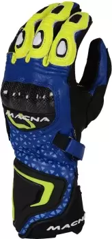 image of Macna Track R Gloves, black-blue-yellow, Size S, black-blue-yellow, Size S