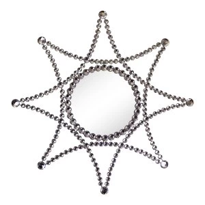 Image of Silver Metal Jewelled Star Accent Mirror
