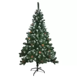 Image of Christmas Workshop Artificial Green Christmas Tree with Snow Tips & Cones - 6ft