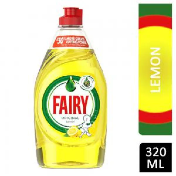 image of Fairy Washing Up Liquid 320ml Lemon 160182