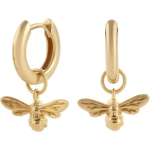 image of Lucky Bee Huggie Hoop Gold Earrings