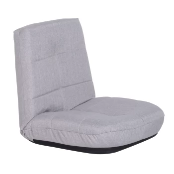 Image of HOMCOM Floor Lazy Sofa Chair 5 - Position Adjustable Recliner 180 Degree Swivel Legless LinenSeater Thick Padding Comfort Reclining Living Room