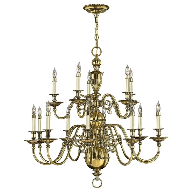 Image of Loops 15 Bulb Chandelier Hanging Pendant LIght Burnished Brass LED E14 40W Bulb Metallics