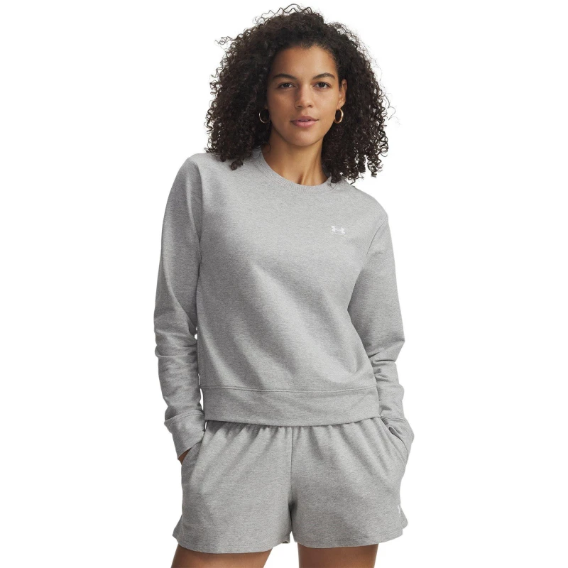 Image of Under Armour UA Terry Crew Ld62 Mod Gray/White female 8 (XS)