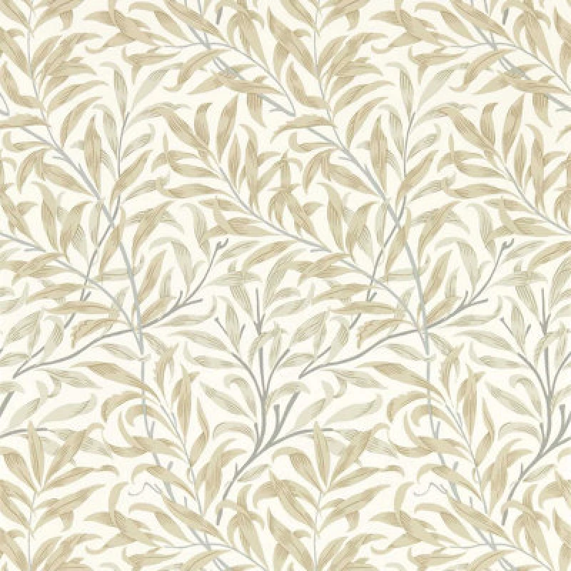 Image of WILLIAM MORRIS BY CLARKE & CLARKE Willow Boughs Linen Wallpaper beige 50X1000CM