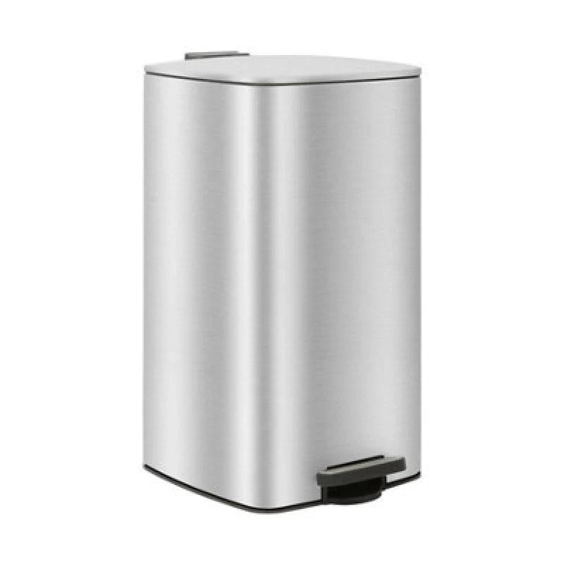 Image of Harbour Housewares Square Stainless Steel Kitchen Pedal Bin - 30L - Brushed