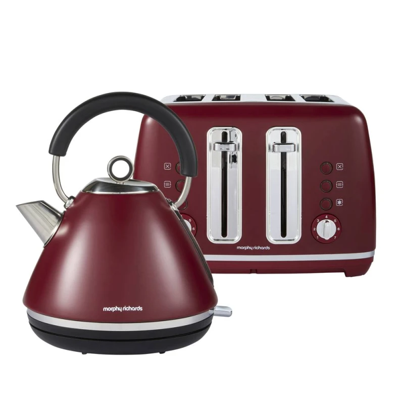 Image of Morphy Richards Accents Rhubarb Kettle & Toaster Bundle in Burgundy Size: Small Burgundy Unisex Small