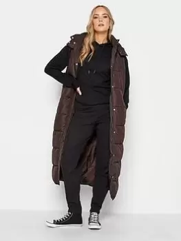 Image of Long Tall Sally Chocolate Midaxi Gilet, Brown, Size 10, Women