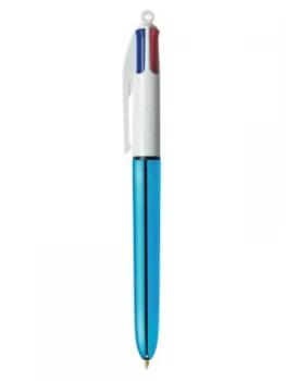 Bic 4 Colour Shine Blue Body 1.0mm Point 0.4mm Line PK12