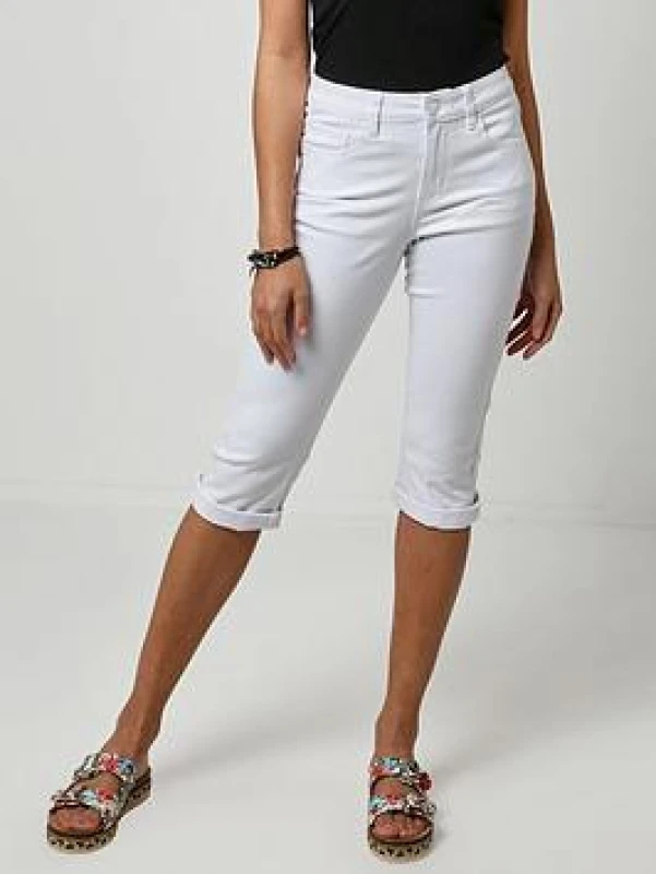 Image of Joe Browns Capri Pants - White - Blue White VOXOP Female 6,8,10,12,14,16,18