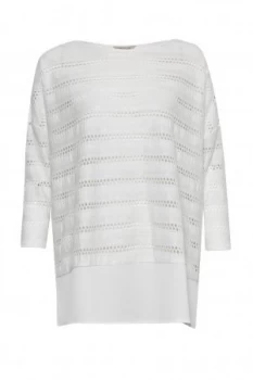 Image of Great Plains Tabitha Jersey Perforated Detail Top White