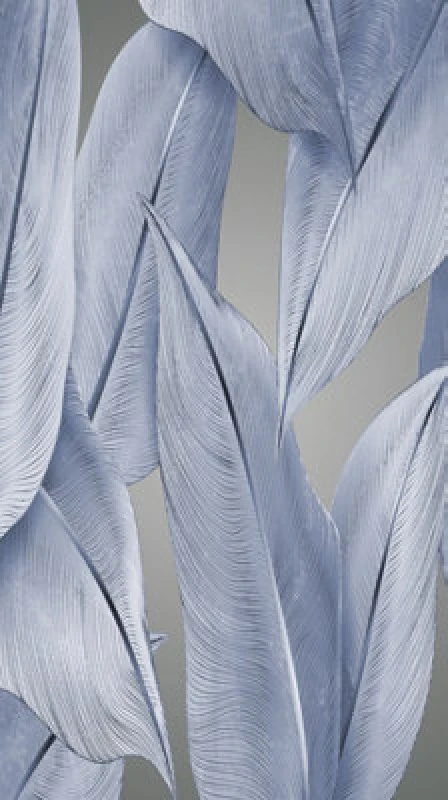 Image of Erismann Summer Leaves Digital Wallpaper Blue
