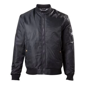 Image of Assassins Creed - Silver Crest Logo Bomber Jacket Male Medium (Black)