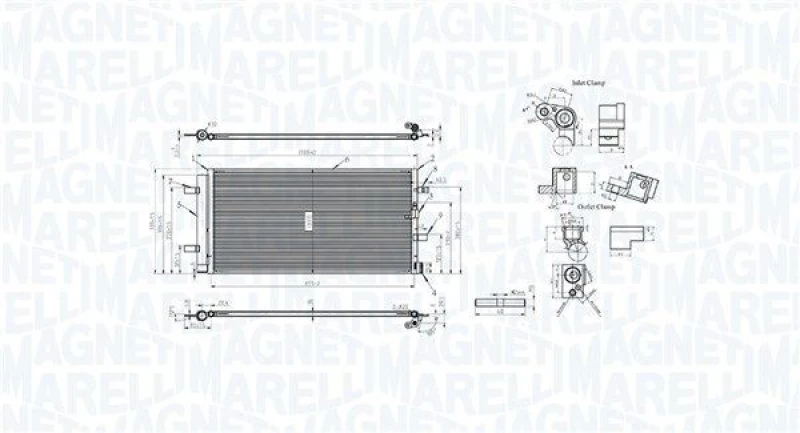 Image of MAGNETI MARELLI Air conditioning condenser MAGNETI MARELLI 350203106100