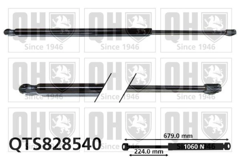 Image of QUINTON HAZELL Tailgate strut QUINTON HAZELL QTS828540