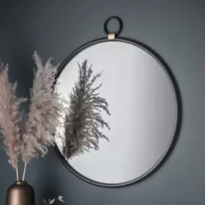 Image of Gallery Interiors Bayswater Black Round Mirror