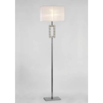 Image of Florence Renctangle floor lamp with white shade 1 bulb polished chrome / crystal