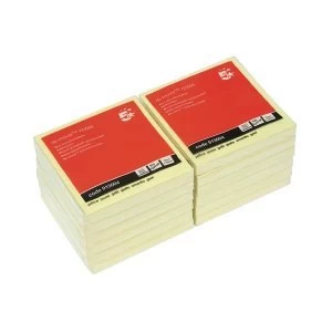 image of 5 Star Office Re Move Notes Concertina Pad of 100 Sheets 76x76mm Yellow Pack 12